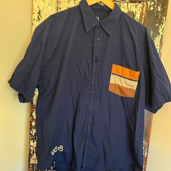 Men’s Lifted Research Group LRG embroidered button down pocket shirt. Size 3X - Picture 1 of 8